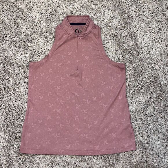Zyia Mauve Set Match Zippered Tank Medium - Picture 2 of 6